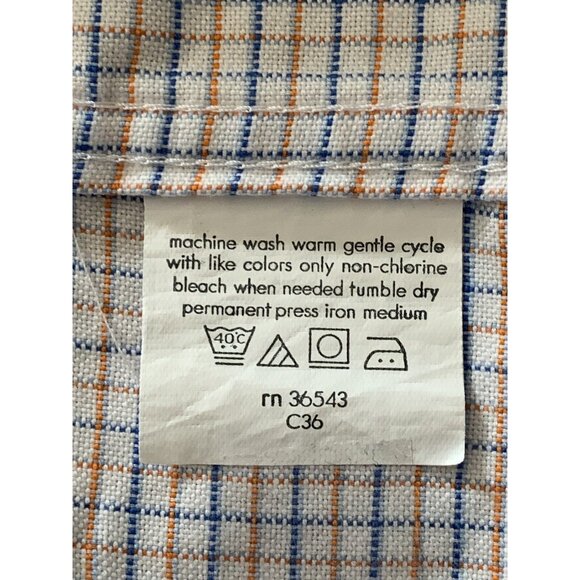 Chaps Mens Checkered Button-Up Long-Sleeve Shirt Size 17-17.5  36-37 - Picture 13 of 13